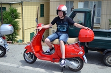 Pause auf der Vespa